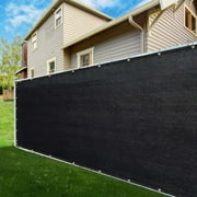 ShadeMart 4' x 50' Black Fence Privacy Screen Windscreen Cover Shade Fabric Cloth, 90% Visibility Blockage, with Grommets, Heavy Duty Commercial Grade, Zip Ties Included - (We Make Custom Size)
